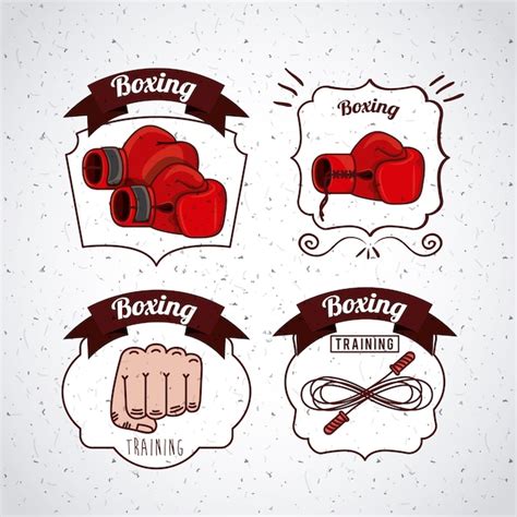 Diseño de deporte de boxeo Vector Premium