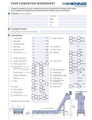 Fillable Online Chip Conveyor Worksheet BHennigb BIncb Fax Email