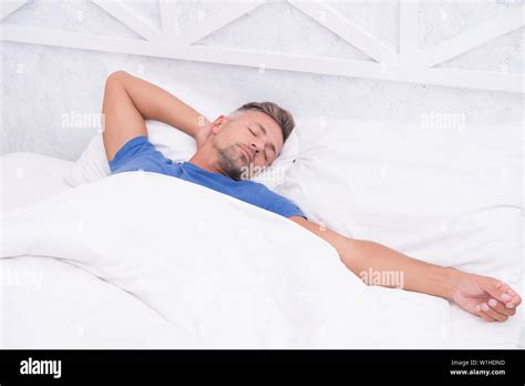 Tips Sleeping Better Bearded Peaceful Man Sleeping Face Relaxing On