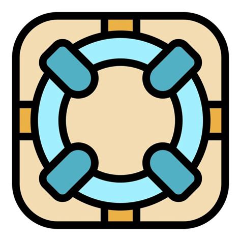 Premium Vector Lifebuoy Icon Outline Lifebuoy Vector Icon Color Flat