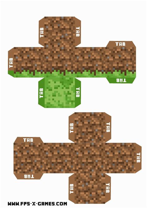 Printable Minecraft Papercraft Blocks