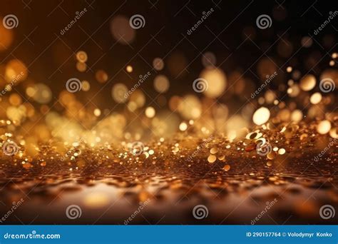 Gold Abstract Bokeh Background Real Backlit Dust Particles With Real