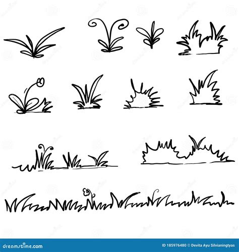 Hand Drawn Doodle Grass Illustration Vector Stock Vector Illustration Of Environment Draw