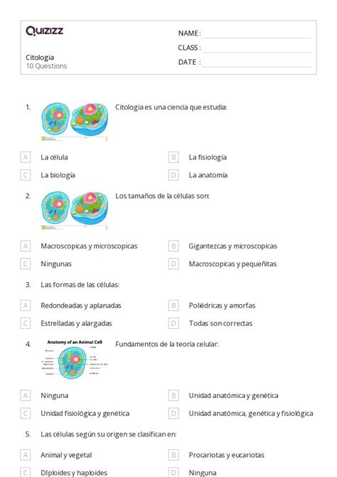 50 Estructura De Una Célula Hojas De Trabajo Para Grado 11 En Quizizz