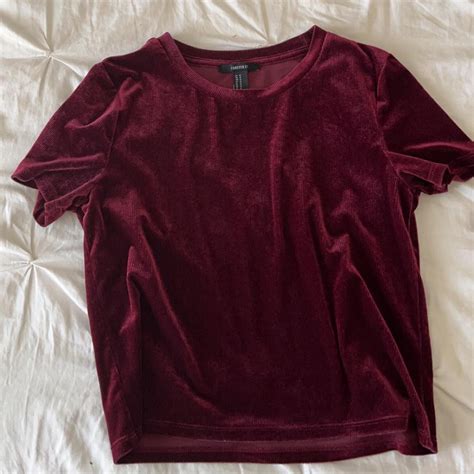 Dark Red Velvet Top Depop