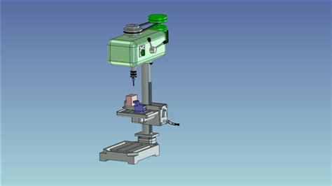 【青栋】钻床（附工程图）3d模型下载三维模型caxa电子图板、autocad、caxa实体设计、iges、step模型 制造云 产品模型