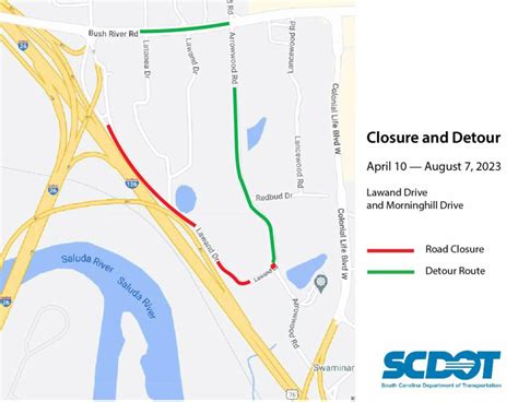 Sc Dot Announces Road Closures Of Lawand Drive And Morninghill Drive