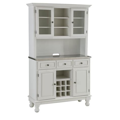 Premium White Hutch Buffet With Stainless Top 14129037 Overstock