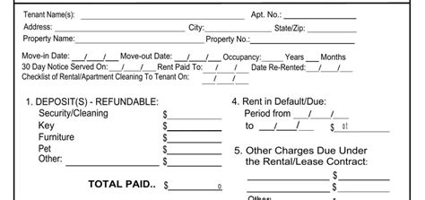 Statement Security Deposit Accounting Pdf Form Formspal