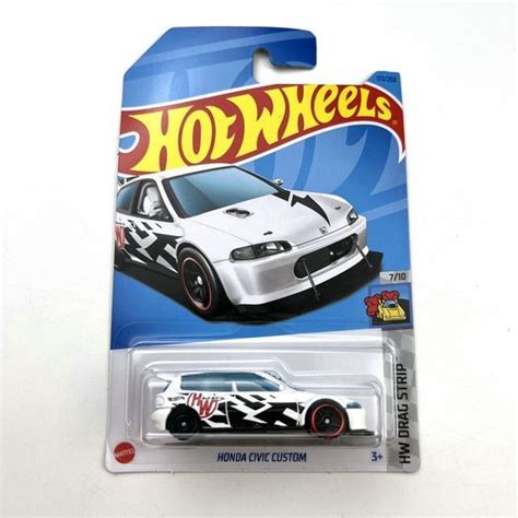 Машинка базовая Hot Wheels Honda Civic Custom белый черный купить с доставкой по выгодным