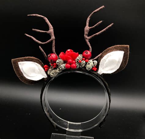 Reindeer Headband Antler Headband Antlers Floral Antler Etsy