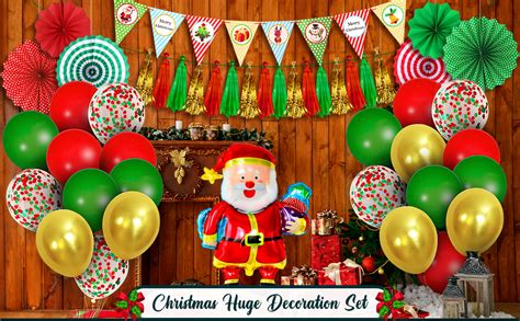 Katchon Christmas Santa Balloons Set Pack Of 46 Merry