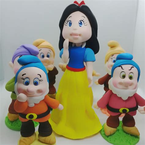 Branca de neve e os 7 anões em Biscuit Elo7 Produtos Especiais