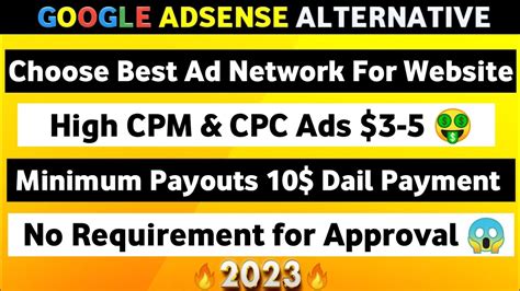 Best High Paying Ad Network With Instant Approval Google Adsense