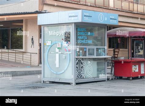 Pristina Kosovo June 5 2022 Tourist Information Kiosk In City