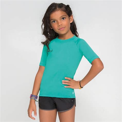 Camiseta UV Pro Infantil Manga Curta Proteção Solar UV Line Verde