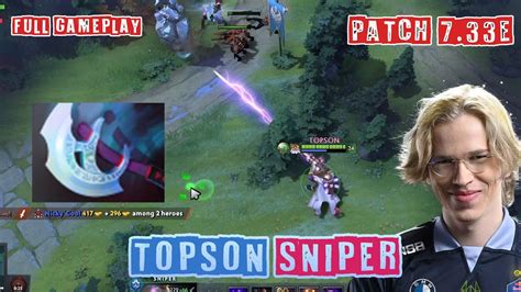 Topson Sniper Midlane Patch 7 33e Vs Clinkz YouTube