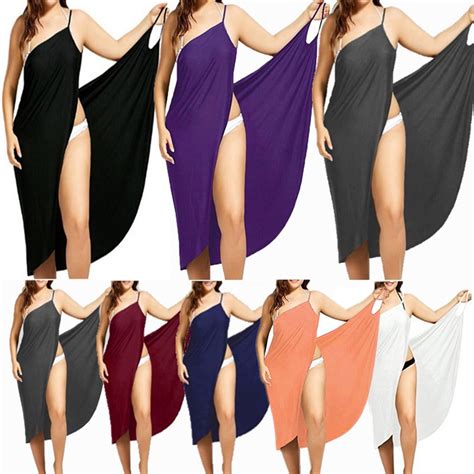 Summer Beach Sexy Women Solid Color Wrap Dress Sun Protection Bikini