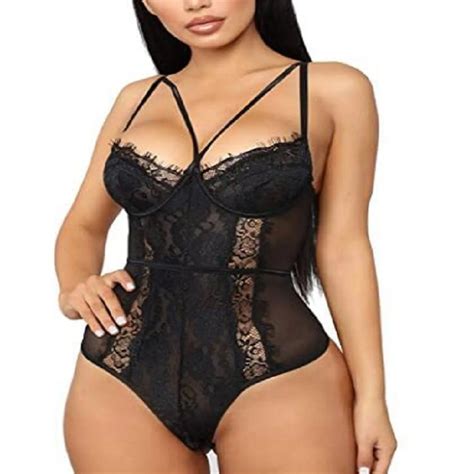 Lace Bodysuit Women Perspective Sexy Lingerie Ladies Skinny Bodysuits