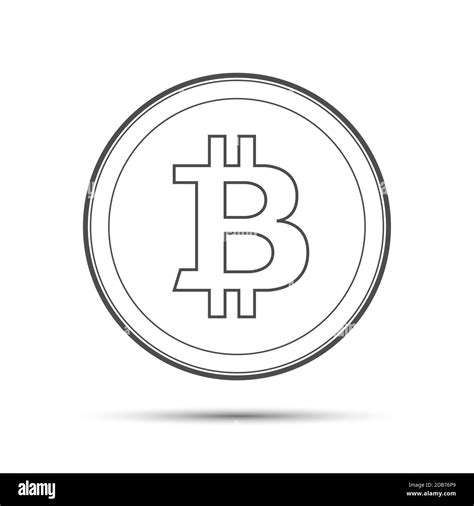 Icono De Bitcoin Simple Aislado Sobre Fondo Blanco Moneda