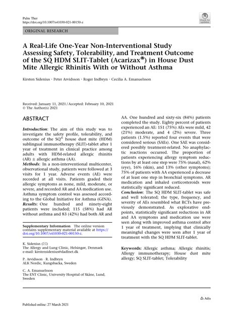 PDF A Real Life One Year Non Interventional Study Assessing Safety