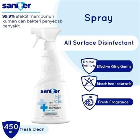 Jual BPOM SANITER ALL SURFACE DISINFECTANT FRESH CLEAN SPRAY 450ML