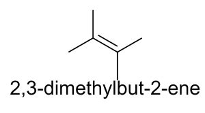 Draw the skeletal structure of 2,3-dimethyl-2-butene. | Study.com