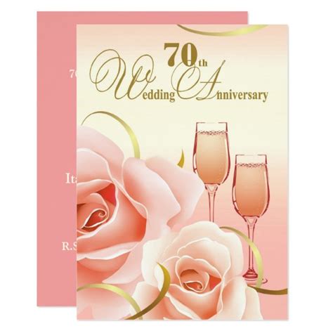 70th Anniversary Invitations | Zazzle