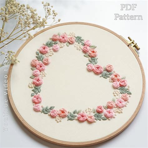 Pdf Pattern Video Tutoriala Heart Of Love Embroidery Pattern