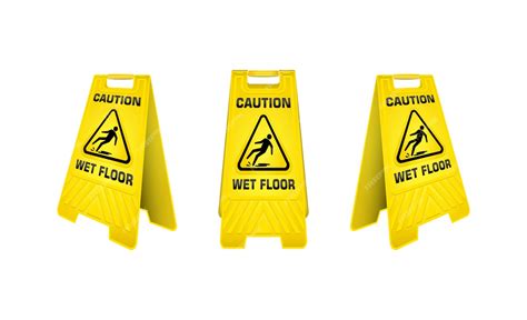 Premium Vector Caution Wet Floor Sign