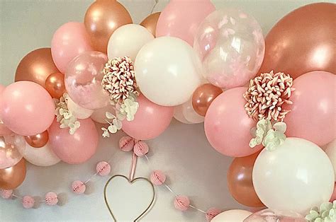 Pink Rose Gold Balloon Arch Garland Birthday Baby Celebration Etsy