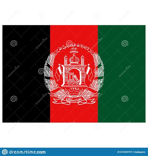 National Flag Of Afghanistan Flat Color Icon Stock Vector