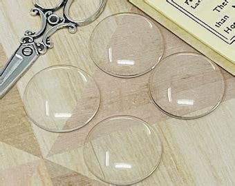 10PCS 50mm 2inches Round Flat Back Clear Crystal Glass Cabochon Top