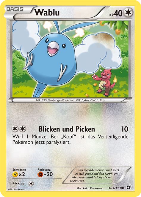 Wablu Wert Bild K Nstler Seltenheit Pokemonkarte De