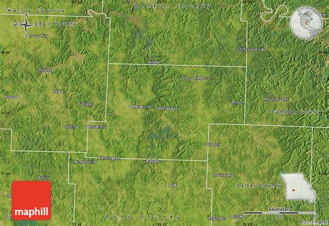 Satellite Map of Hickory County