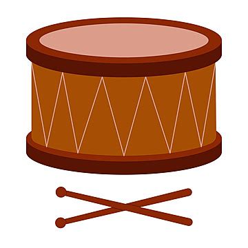 Classical Drum Isolated On White Background Vector Stick Round Drum