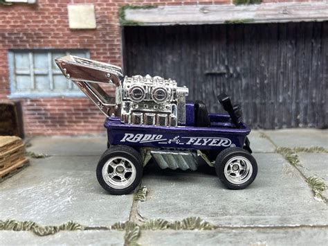 Custom Hot Wheels Radio Flyer Wagon Blue Chrome Spoke Deep Dish Wheels Rubber Tires Etsy