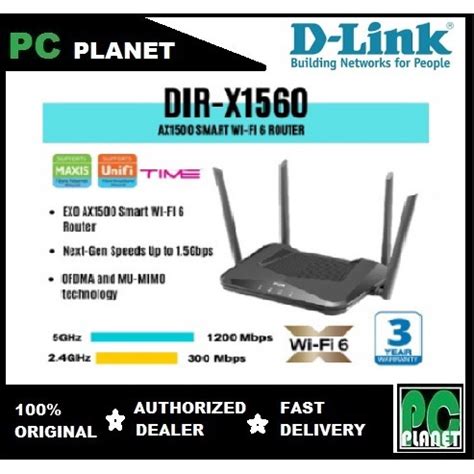 D Link DIR X1560 Smart WiFi 6 AX1500 Wireless Wi Fi Gigabit MU MIMO