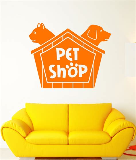 Vinyl Wall Decal Pet Shop Store Signboard Cat Booth Dog Stickers Uniqu