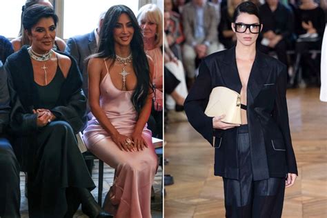 Kris Jenner Kim Kardashian Sit Front Row As Kendall Walks In Beckham Show