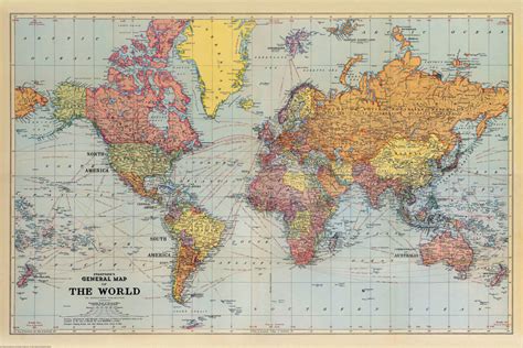 Stanford's General Map of the World (1920) | Shop Mapworld