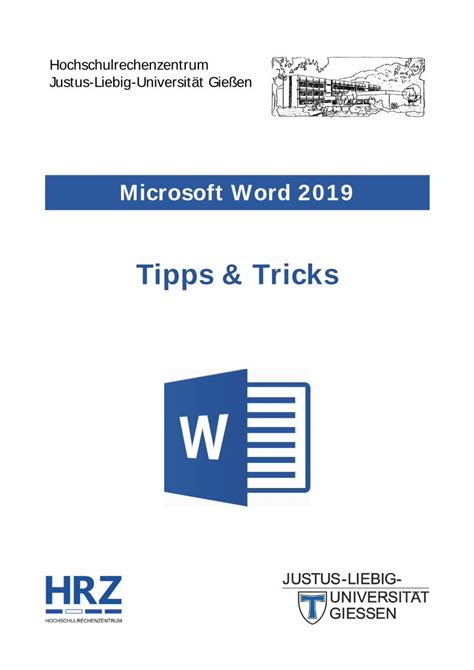 PDF Tipps Tricks Staff Uni Giessen Deg021 MS Word Word F Wd2019