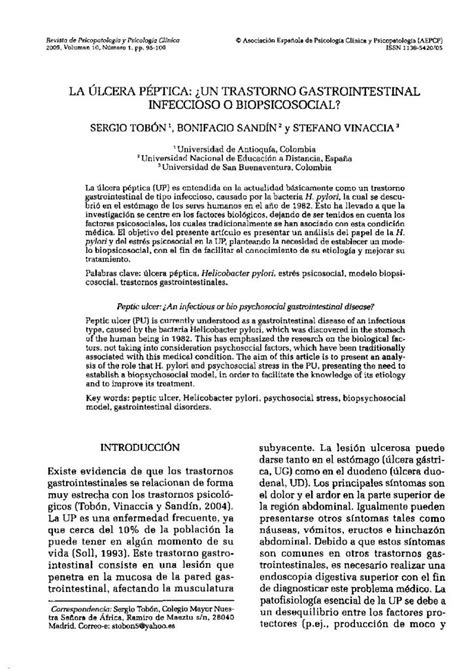 La Lcera P Ptica Un Trastorno Gastrointestinal Infeccioso O