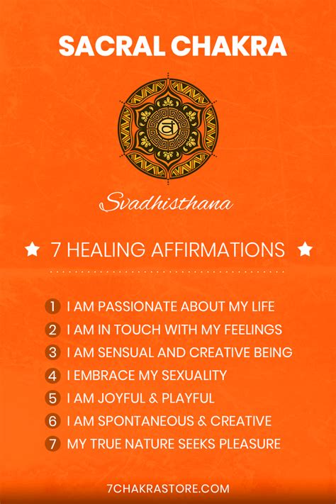 Sacral Chakra (Svadhisthana) Healing Affirmations : r/Svadhisthana