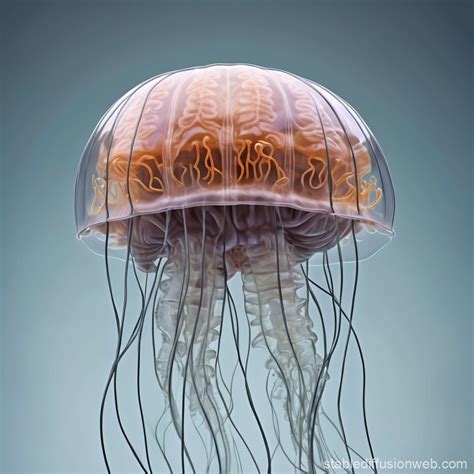 Translucent Jellyfish With Brain Cap And Wires Stable Diffusion Online