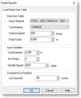 The Milling Feeds Speeds Calculator MecSoft Corporation