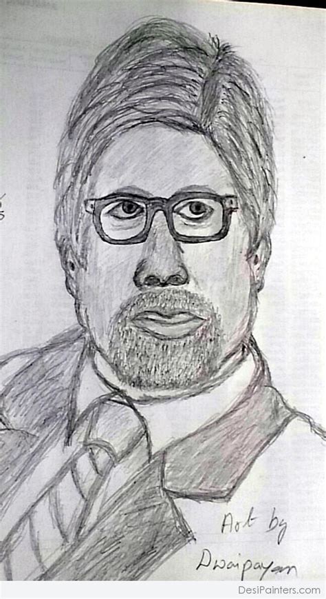 Pencil Sketch Of Amitabh Bachchan | DesiPainters.com