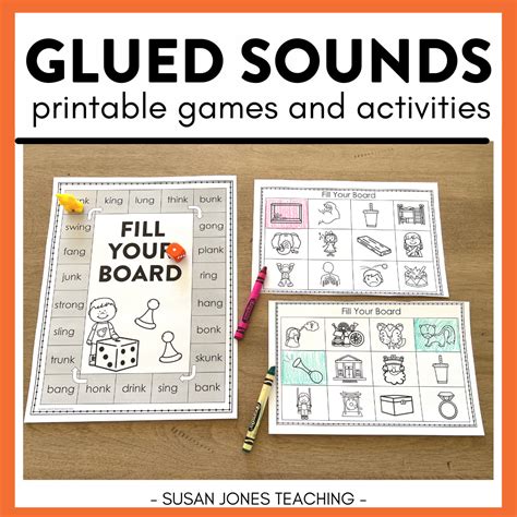 Glued Sounds Games Activities Print Play LEARN Susan Jones Teaching