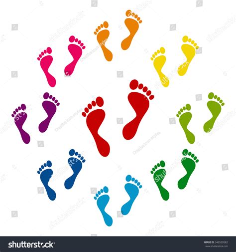 Foot Prints Vector Illustration Stock Vector Royalty Free 346559582