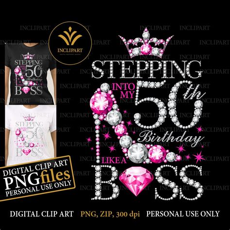 Stepping Into My 50th Birthday Like A Boss Digital Clipart PNG Etsy